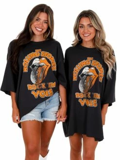 Livy Lu Rolling Stones Rock 'Em Vols Oversized Distressed Tee