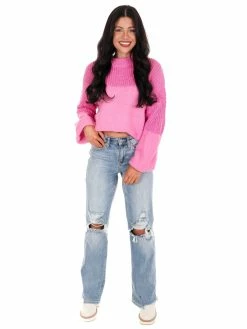 Miracle Don't You Worry Contrast Sweater Tops