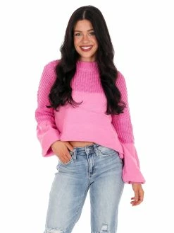 Miracle Don't You Worry Contrast Sweater Tops