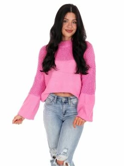 Miracle Don't You Worry Contrast Sweater Tops