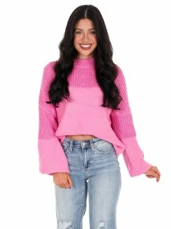 Miracle Don't You Worry Contrast Sweater Tops