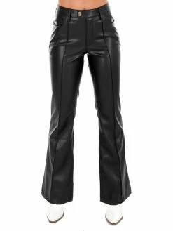Aaron & Amber Sale Smooth Operator Leather Flare Pants