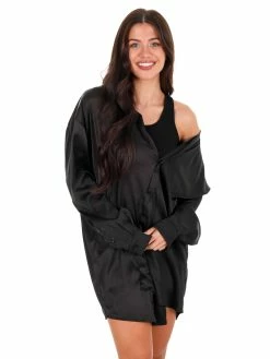 Mable Work With Me Satin Connected Tunic Dress Tops