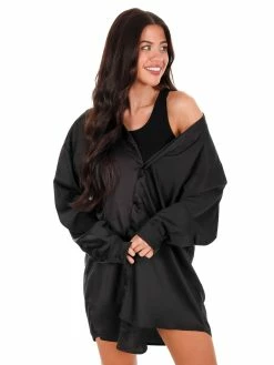 Mable Work With Me Satin Connected Tunic Dress Tops