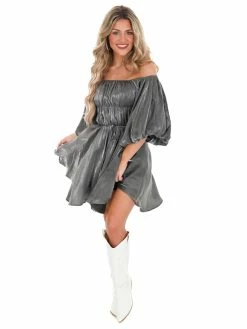 En Merci Together Again Bubble Sleeve Mini Dress Dresses