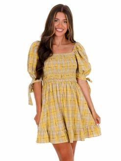 En Merci Sale New World Plaid Dress
