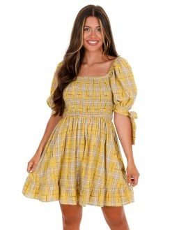 En Merci Sale New World Plaid Dress