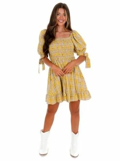 En Merci Sale New World Plaid Dress