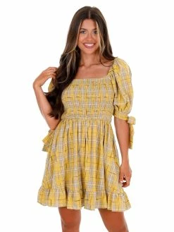 En Merci Sale New World Plaid Dress