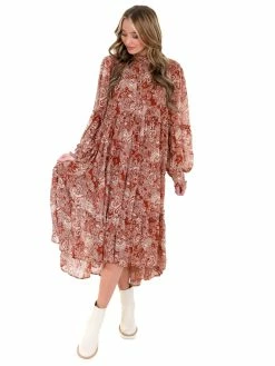 En Merci Spin Around Ruffle Midi Dress Dresses