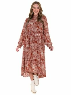 En Merci Spin Around Ruffle Midi Dress Dresses