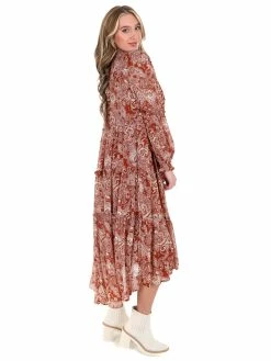 En Merci Spin Around Ruffle Midi Dress Dresses