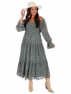 En Merci Wonderful World Floral Midi Dress Sale