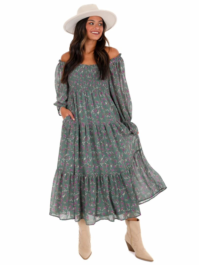 Best deal ๐ En Merci Wonderful World Floral Midi ๐ Dress Sale ๐ฅ 2 En Merci Wonderful World Floral Midi Dress Sale