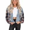 Oli & Hali What You Are Navy Plaid Denim Jacket