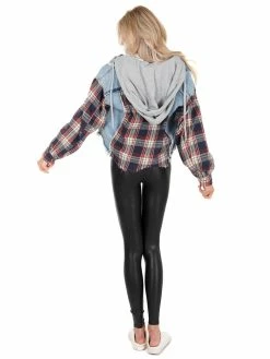 Oli & Hali What You Are Navy Plaid Denim Jacket