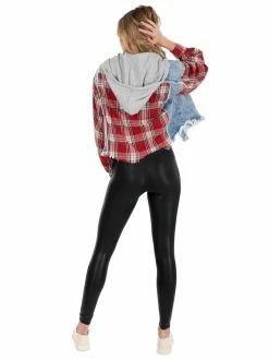 Oli & Hali Tops What You Are Red Plaid Denim Jacket