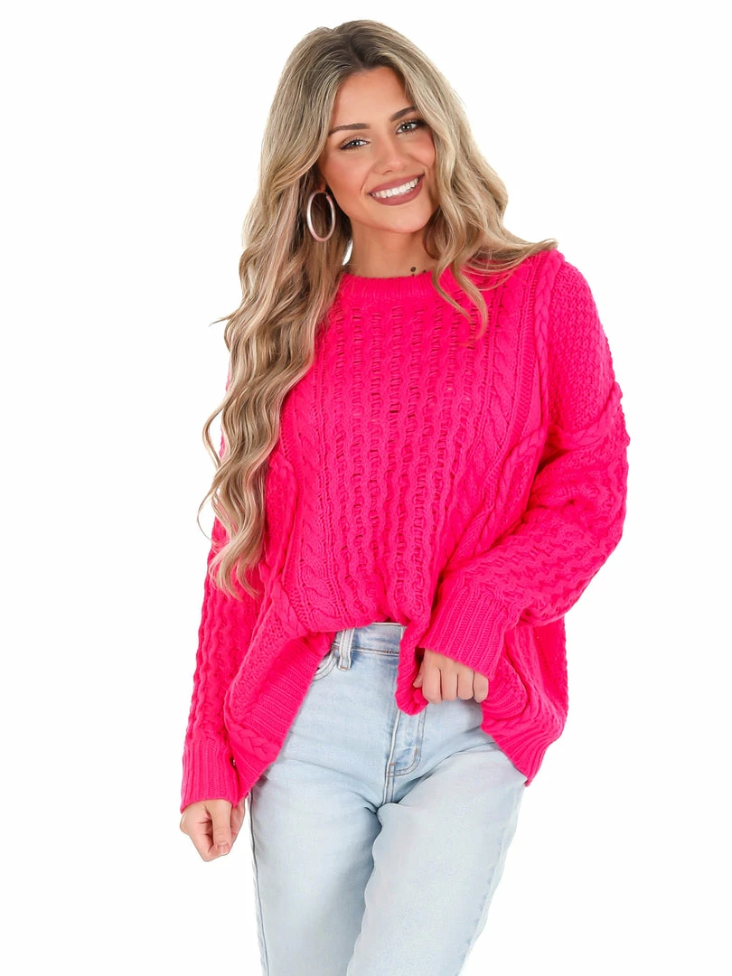 Hot Sale ๐ En Merci On Your Mind Cable Knit Sweater Tops ๐ 1 En Merci On Your Mind Cable Knit Sweater Tops