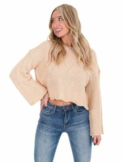 En Merci Sale Call Your Name Diamond Knit Sweater