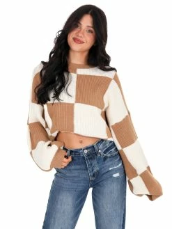 En Merci Checkmate Oversized Sweater