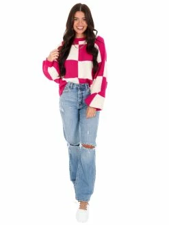 En Merci Checkmate Oversized Sweater