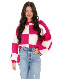 En Merci Checkmate Oversized Sweater