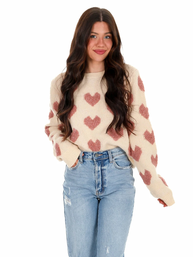 Discount 🤩 En Merci I Heart You Fuzzy Sweater Tops ✨ 3 En Merci I Heart You Fuzzy Sweater Tops