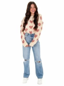 Discount 🤩 En Merci I Heart You Fuzzy Sweater Tops ✨ 10 En Merci I Heart You Fuzzy Sweater Tops