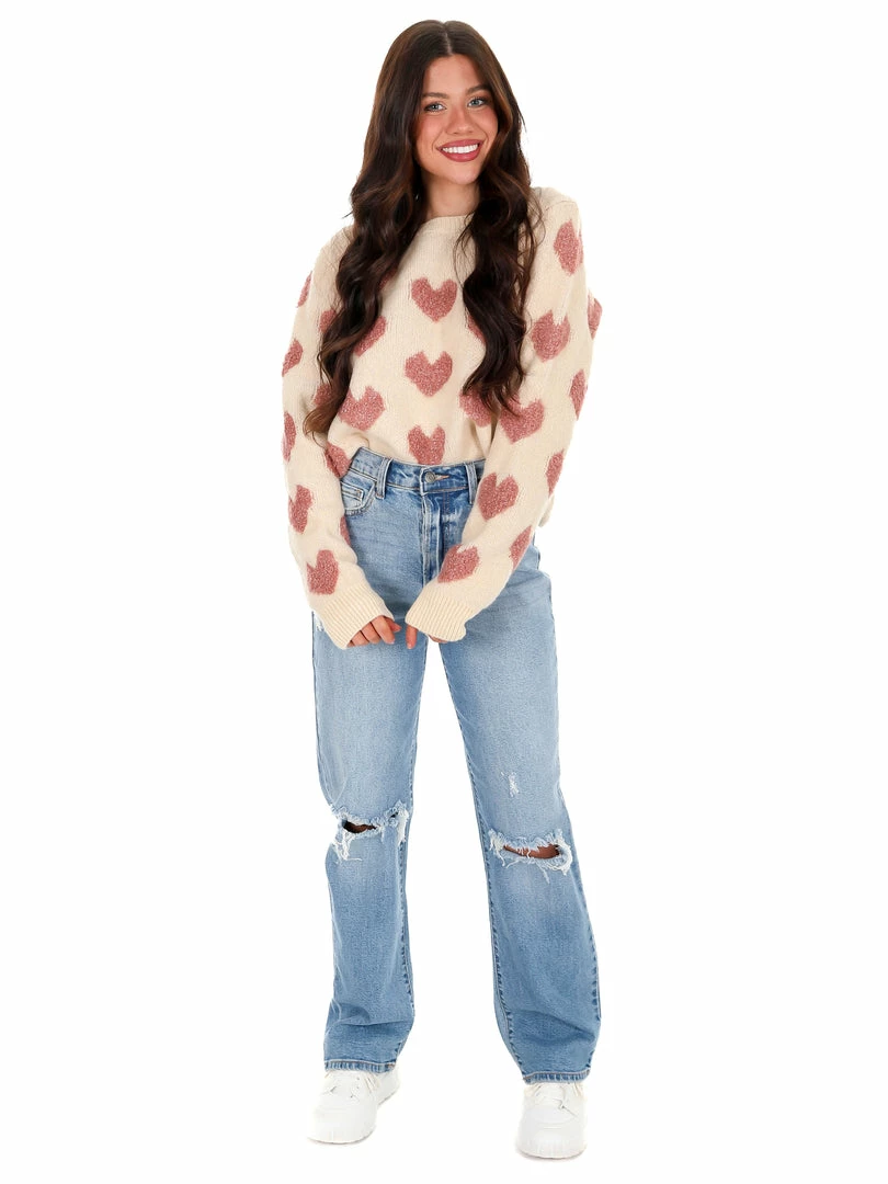 Discount 🤩 En Merci I Heart You Fuzzy Sweater Tops ✨ 4 En Merci I Heart You Fuzzy Sweater Tops