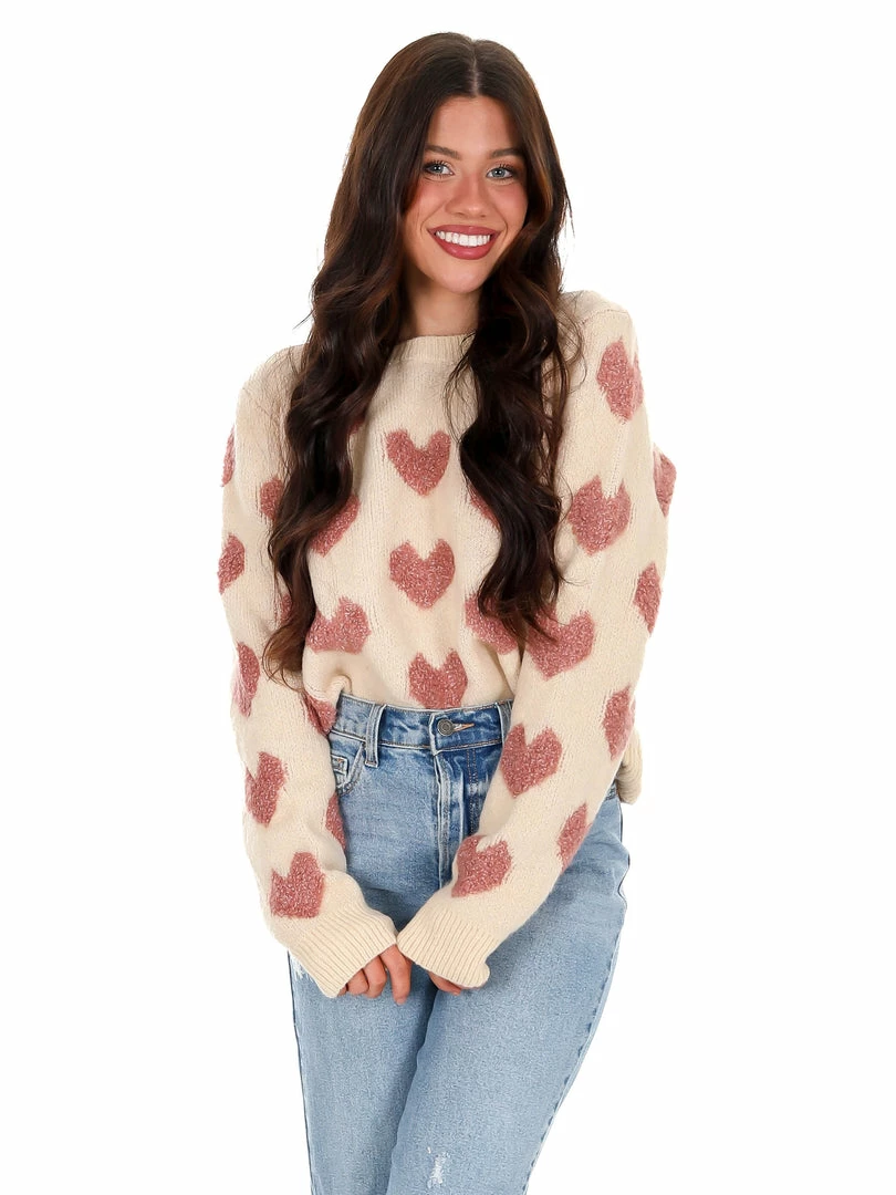 Discount 🤩 En Merci I Heart You Fuzzy Sweater Tops ✨ 5 En Merci I Heart You Fuzzy Sweater Tops