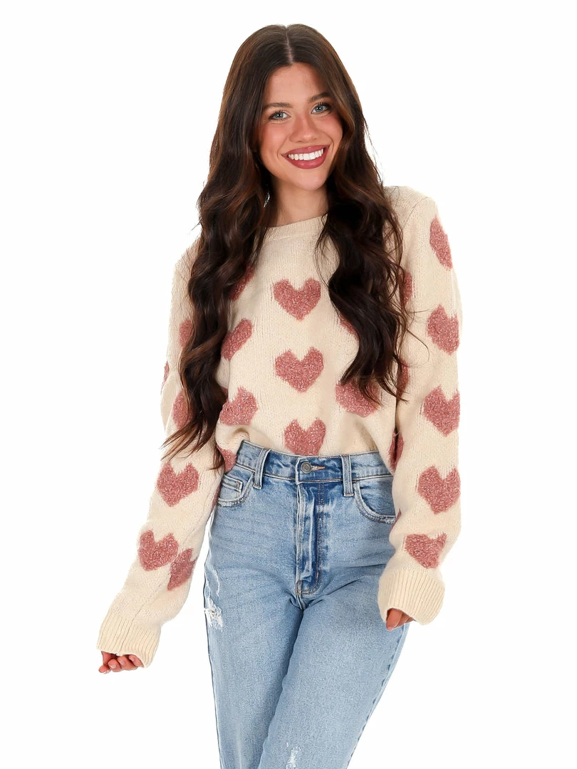 Discount 🤩 En Merci I Heart You Fuzzy Sweater Tops ✨ 1 En Merci I Heart You Fuzzy Sweater Tops