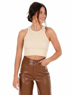 NikiBiki Tops Say Hello Cable Knit Crop Top