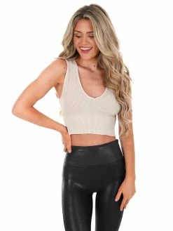 NikiBiki Bigger Picture V-Neck Crop Top Tops