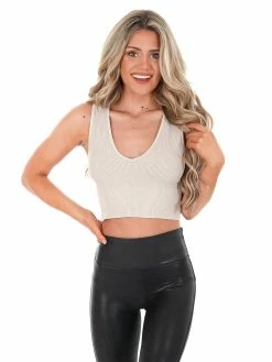 NikiBiki Bigger Picture V-Neck Crop Top Tops