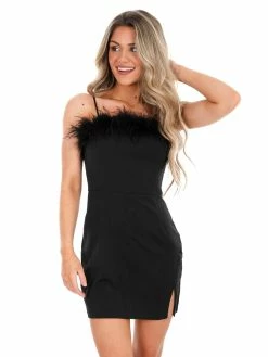 En:semble Beautiful Soul Feather Mini Dress Dresses