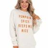 Oat Collective Pumpkin Spice Keeps Me Nice Pullover Holiday Tees