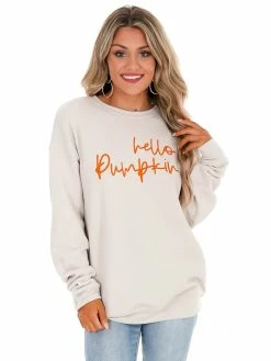 Brand new 🛒 Oat Collective Hello Pumpkin Pullover Sale 🎉 10 Oat Collective Hello Pumpkin Pullover Sale
