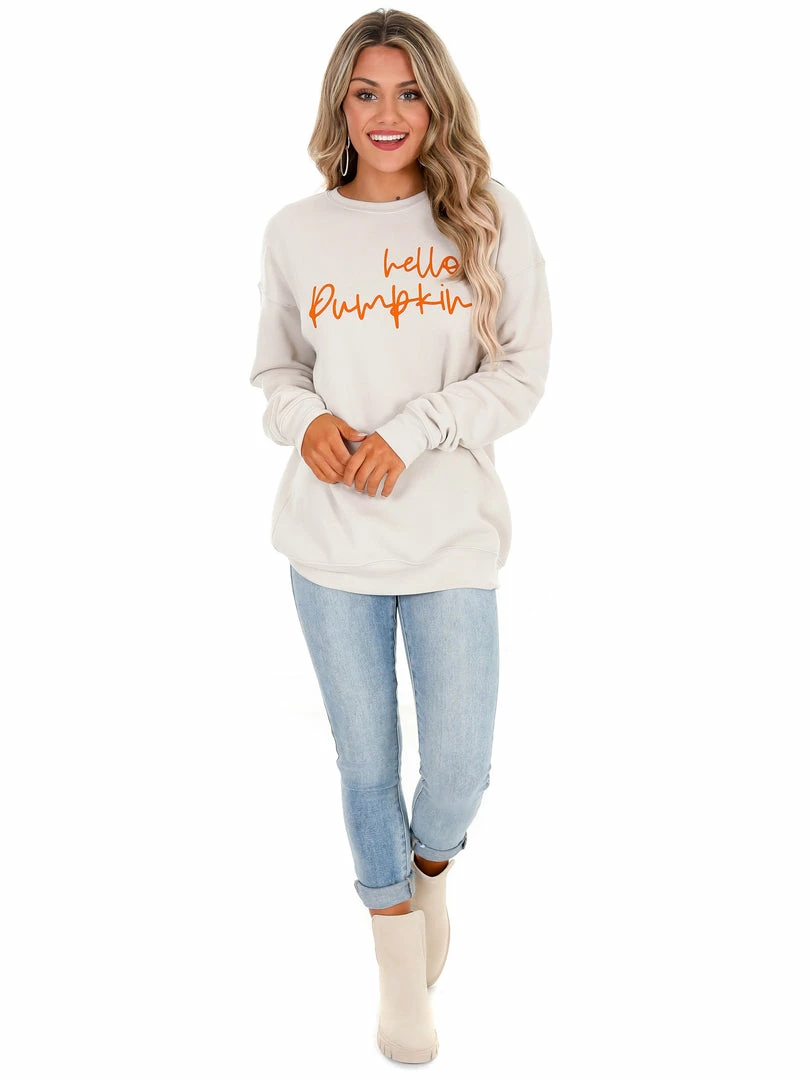 Brand new 🛒 Oat Collective Hello Pumpkin Pullover Sale 🎉 2 Oat Collective Hello Pumpkin Pullover Sale