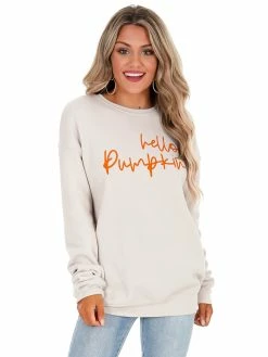 Oat Collective Hello Pumpkin Pullover Sale