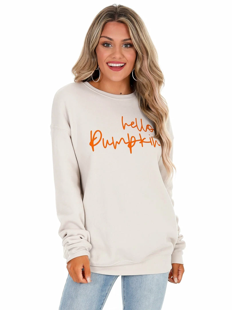 Brand new 🛒 Oat Collective Hello Pumpkin Pullover Sale 🎉 1 Oat Collective Hello Pumpkin Pullover Sale