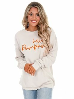 Brand new 🛒 Oat Collective Hello Pumpkin Pullover Sale 🎉 12 Oat Collective Hello Pumpkin Pullover Sale