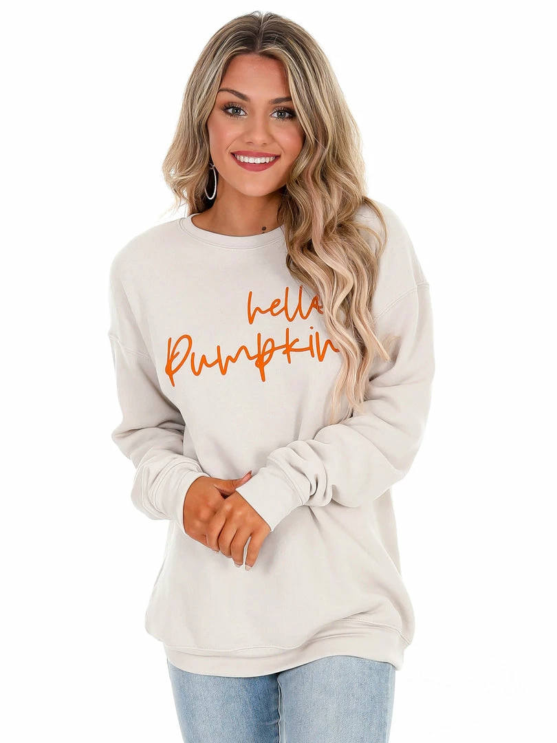 Brand new 🛒 Oat Collective Hello Pumpkin Pullover Sale 🎉 5 Oat Collective Hello Pumpkin Pullover Sale