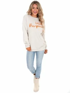 Brand new 🛒 Oat Collective Hello Pumpkin Pullover Sale 🎉 13 Oat Collective Hello Pumpkin Pullover Sale