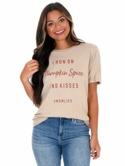 Oat Collective I Run On Pumpkin Spice And Kisses Tee