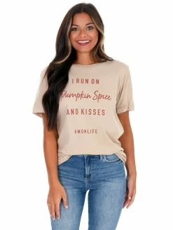 Oat Collective I Run On Pumpkin Spice And Kisses Tee