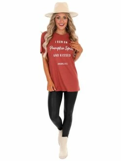 Oat Collective I Run On Pumpkin Spice And Kisses Tee