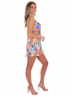 Illa Illa Caught Feelings Blue Floral Romper