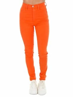 Vibrant Keep It Up Orange Skinny Jean