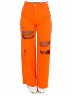 Vibrant Hold That Line Orange Dad Jeans