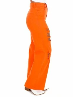 Vibrant Hold That Line Orange Dad Jeans